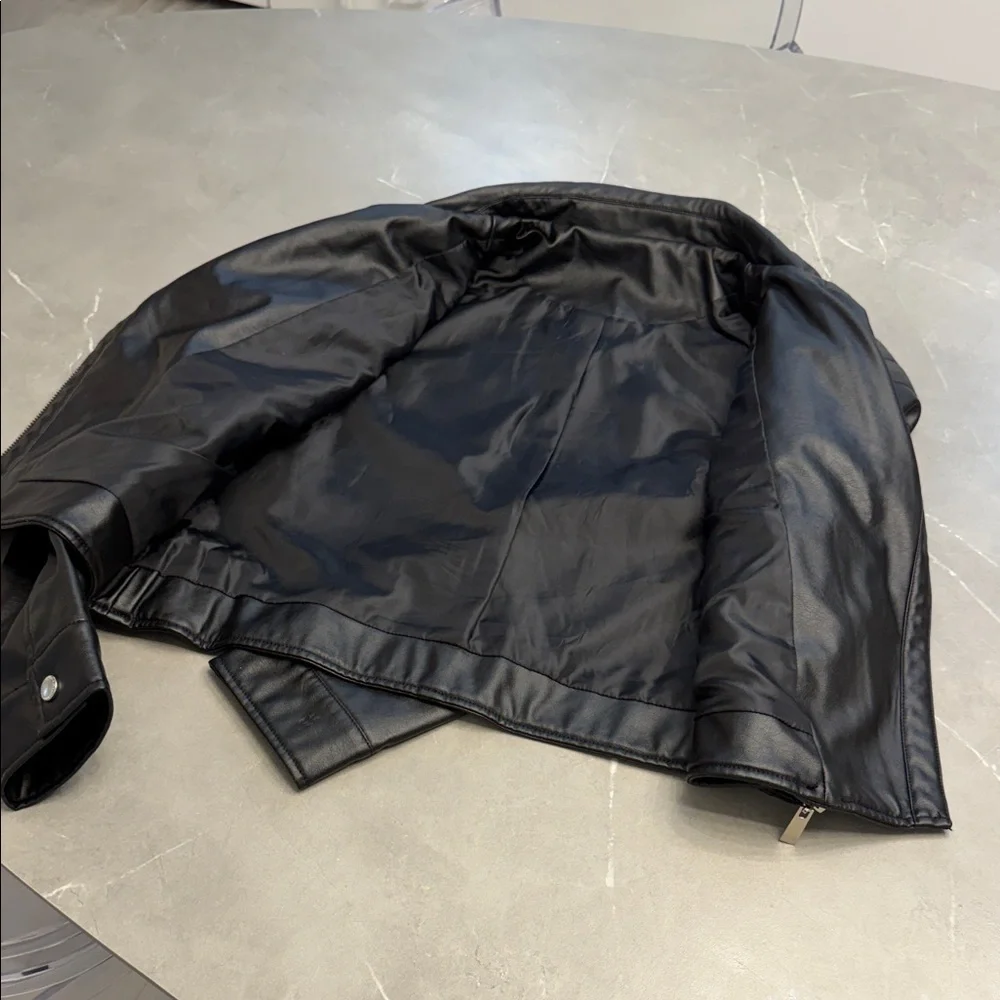 Black Women's Moto Jacket - Picture 5 of 5